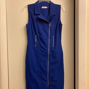 Calvin Klein, Royal Blue zipper dress in Size 4